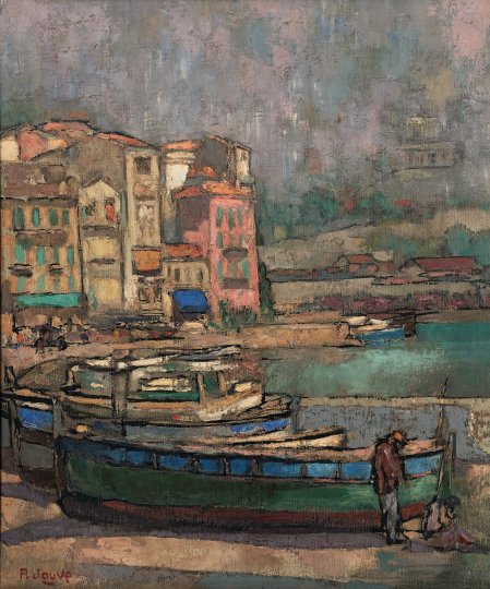 Paul JOUVE (1878-1973) - Le port de Villefranche, 1955.